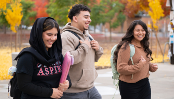 Students walking on campus