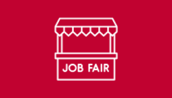 Graphic of booth with Job Fair text