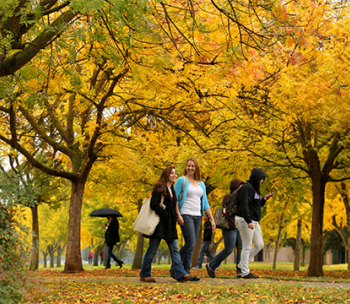 students on campus