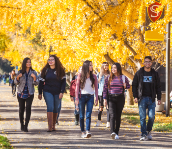 Students on campus. 