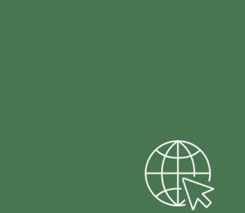 green box, white globe and arrow
