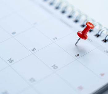 Calendar with red pin