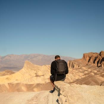 Student in the landscape of Death Valley