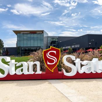 Stan State sign in front of the Student Center