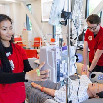 Nursing students at the Stockton Campus