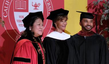 President Ellen Junn, Bertha Fitzpatrick and Ryan Fitzpatrick