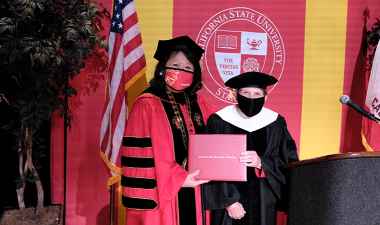 President Ellen Junn and Kenni Friedman