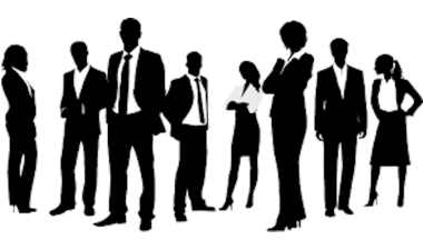 Silhouettes of business people.