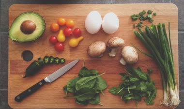 food on cutting board