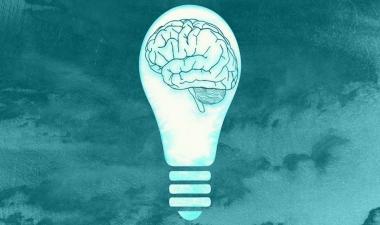 Brain inside of a light bulb.