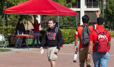 students on campus