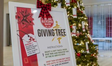 Giving Tree on display in the University Student Center
