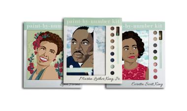 Paint by numbers black icons.