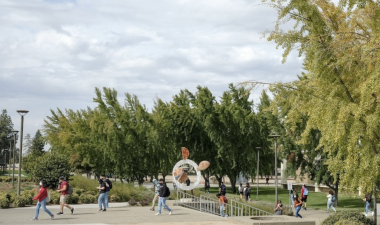 students on campus