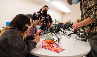 Students working in the Fab Lab