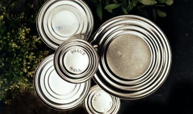 View of cans from the top