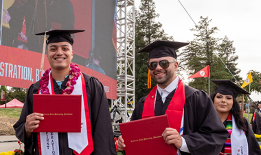 Graduating students at commencement
