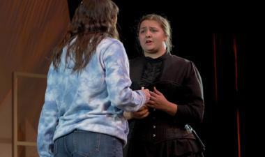 Students performing "Hedda on Fire"