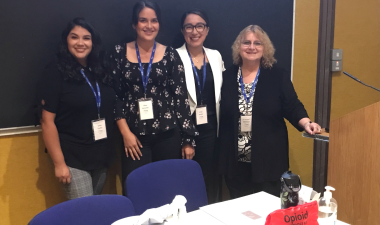 Students taking part in presentation during their trip to Ireland