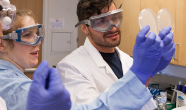 Student working in a lab.