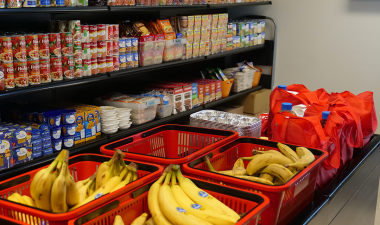 Food inside the Warrior Food Pantry