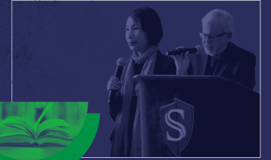 Annual RSA Celebration; Two speakers at a podium