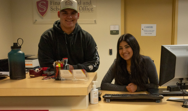 Peer Mentors Lukas Sargizian and Kathia Frias