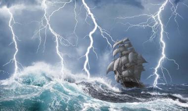 Ship on the sea