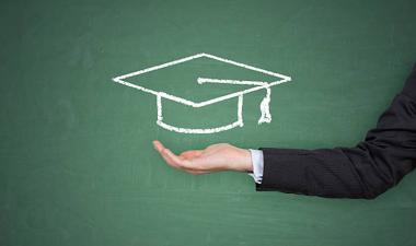 Chalkboard with cap drawing