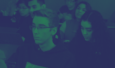 Graphic of students inside a classroom.