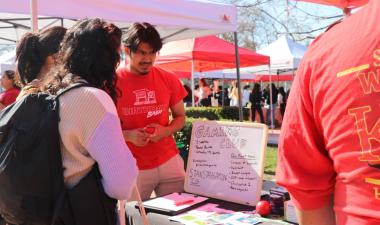 Gaming club booth with students