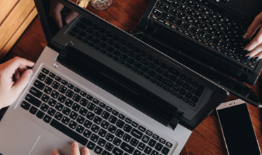 Two computers on a table
