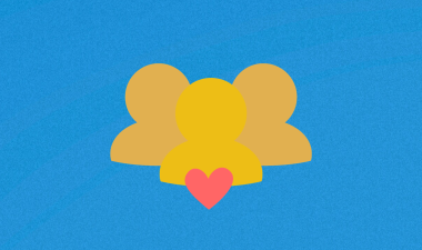 A group of three people and a heart.