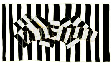 alternative art using black and white stripes.