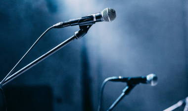Two Microphones on Stage