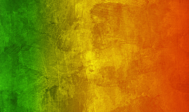 Graphic displaying the colors green, gold and red