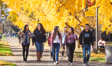 Students on campus.