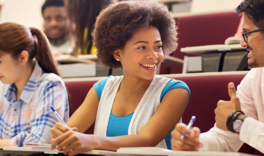 Two students talking
