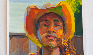 Art piece titled &quot;El Trabajador con una Mariposa” (The Worker with a Butterfly)