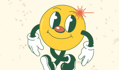 A Laser Pointed at a Smiley Face Icon