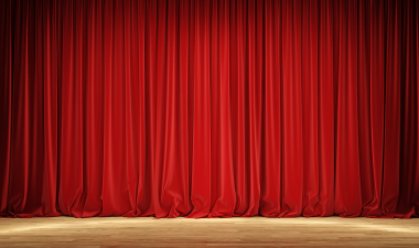 Red curtain on a theatre stage