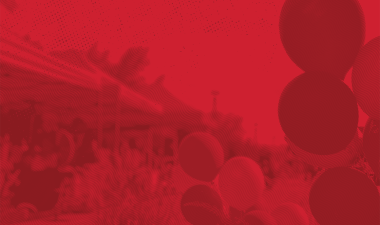 ballon image with red overlay