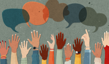 People raising their hands