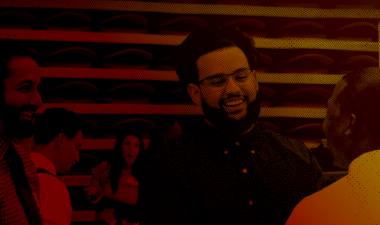 Young males having a conversation.