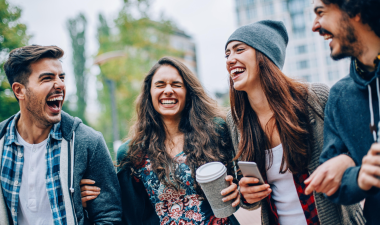 student group laughing