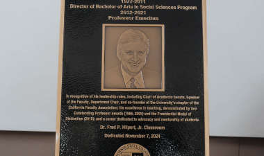 Dr. Fred P. Hilpert, Jr. Classroom plaque
