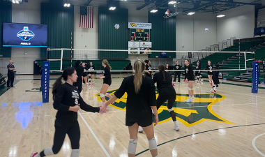 Warriors Volleyball team practicing in Pomona
