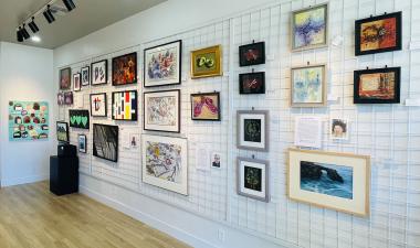 wall with paintings in an art gallery