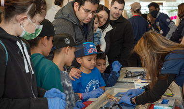 families at Science Day at Stan State
