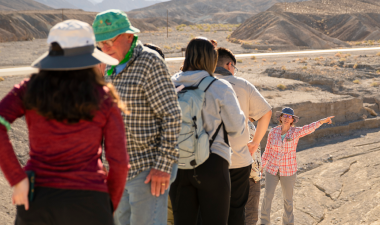 Professor McNally with students in Death Valley